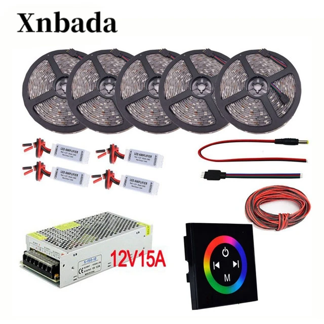 5 M 25 5050 SMD RGB светодиодная лента Набор Led Гибкий свет 30led/m DC12V + адаптер питания RF