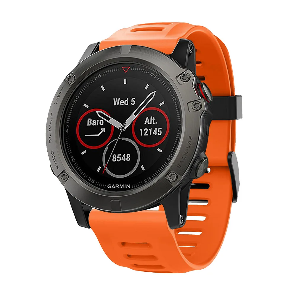 Оранжевый 26 22 20 мм ремешок для часов Garmin Fenix 5X5 5S Plus 3 3 HR Forerunner 935 часы Quick Release силиконовый легкий ремешок на запястье - Цвет: Оранжевый