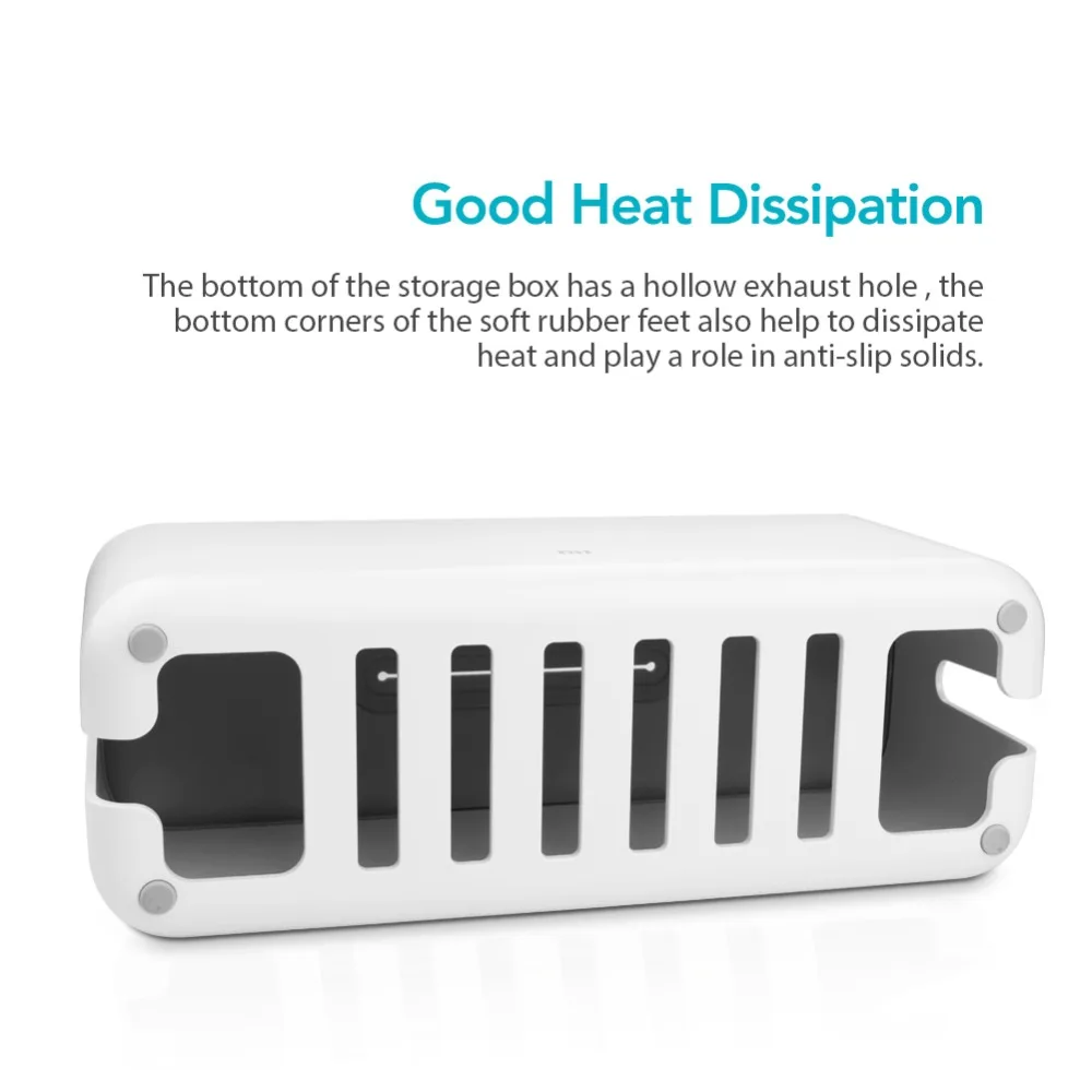 Коробка для хранения кабелей Xiaomi Mijia Power Cable Collector Storage Box Cord Organizer ABS Detachable Cover Simple Stylish Design White on.