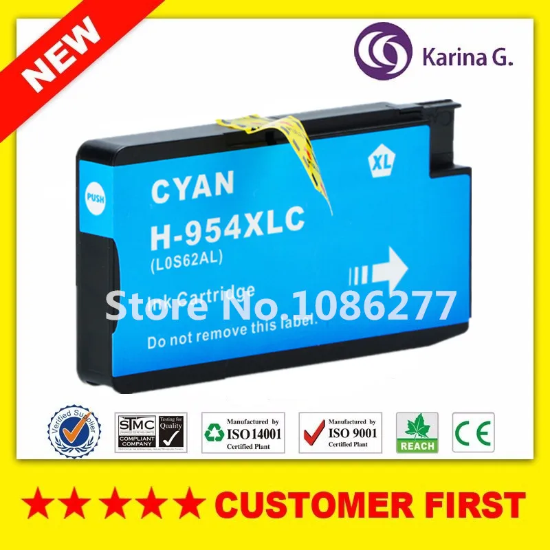 Совместимый чернильный картридж для hp 954 hp 954 hp 954XL костюм для OfficeJet Pro 7740 8210 8710 8715 8716 8720 8725 8730 8740 и т. д - Цвет: 1 Cyan
