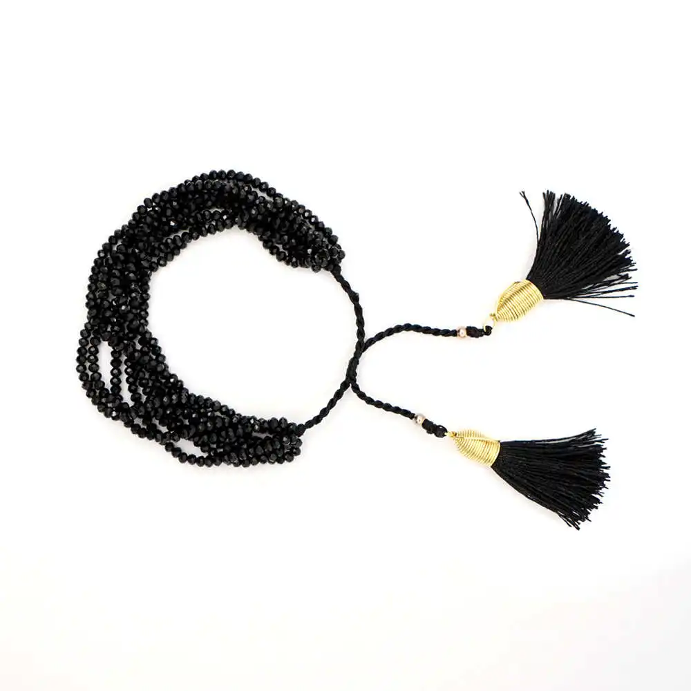 Go2boho Perles MIYUKI браслет Pulseras Mujer Турецкий Дурной глаз браслет ювелирные изделия Черный Кристалл для женщин кисточкой ручной работы - Окраска металла: C-B190001C Crystal