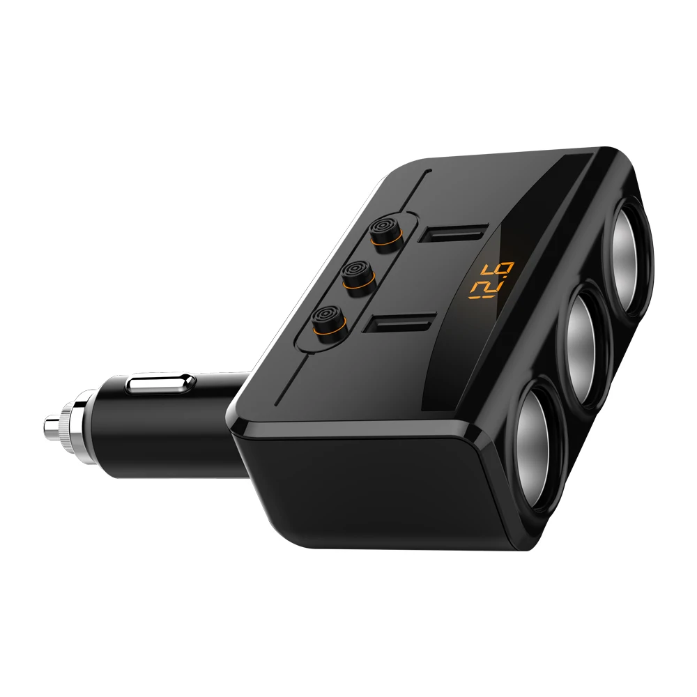 LCAV Dual USB Charger 12V Cigarette Lighter three Sockets Voltage Monitor Smart | Автомобили и мотоциклы