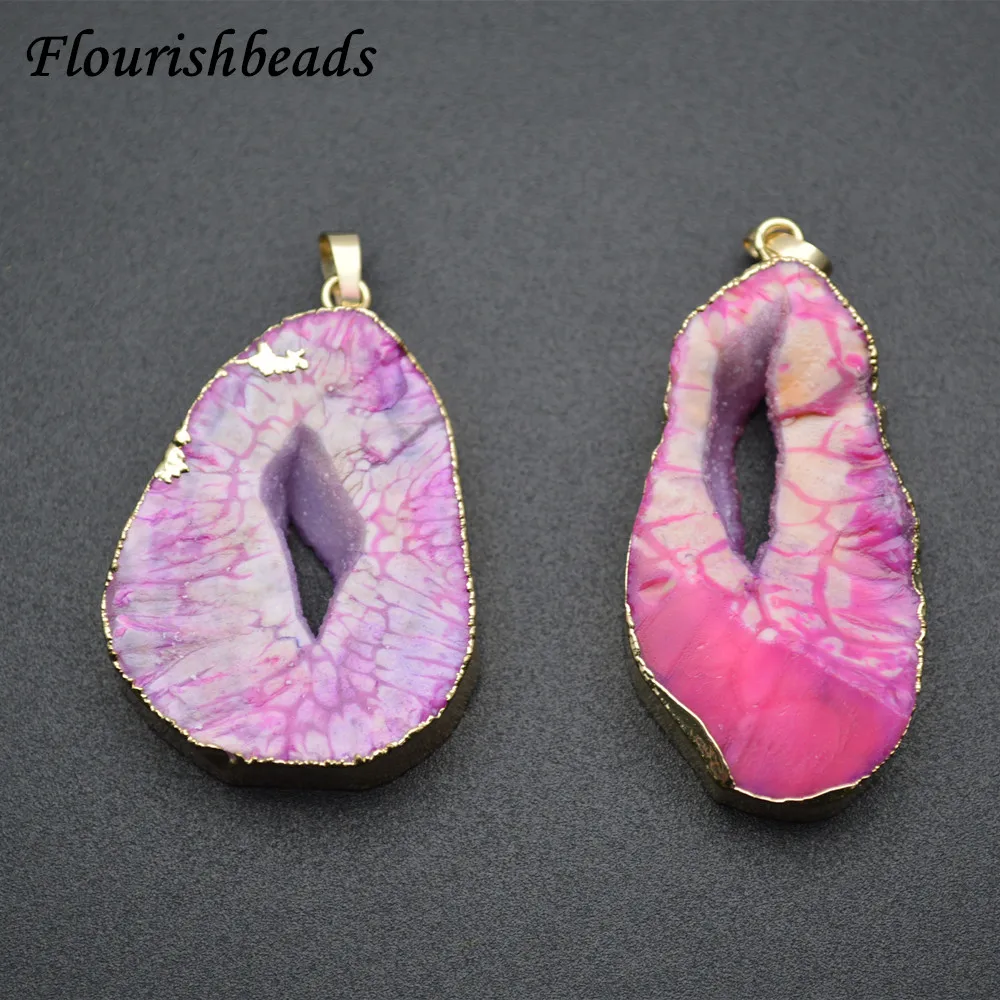 Красный фиолетовый цвет Geode Druzy Агат камень подвески|Подвески| |