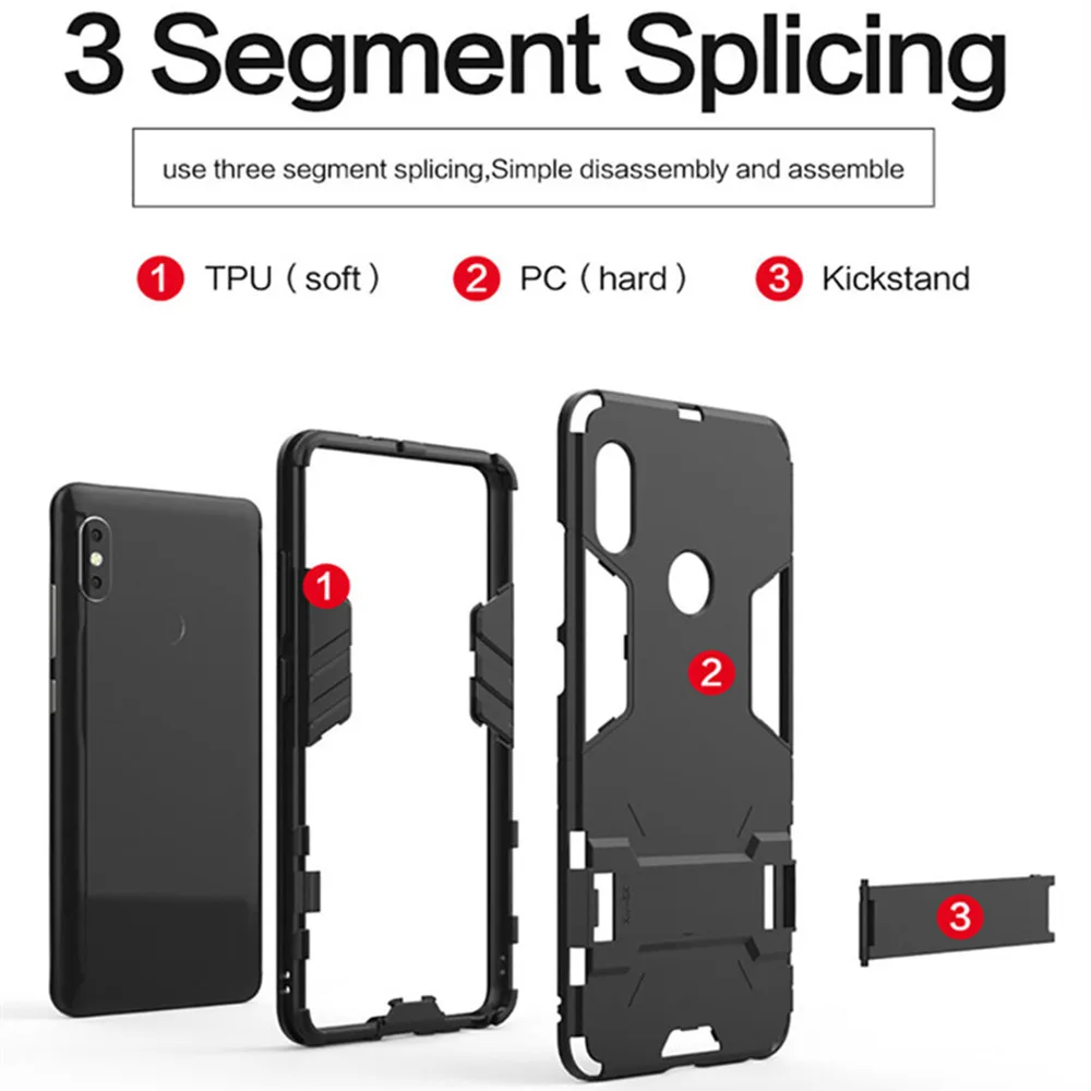 Global Version Xiaomi Mi Max 3 Case Hybrid Hard Back Cover For Max3 6.9&quot Stand Cases Anti Knock Fundas 4GB 64GB Konst |