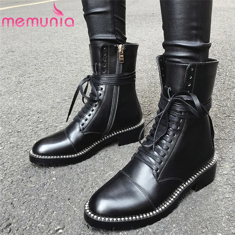 

Женские ботильоны из натуральной кожи, на шнуровке