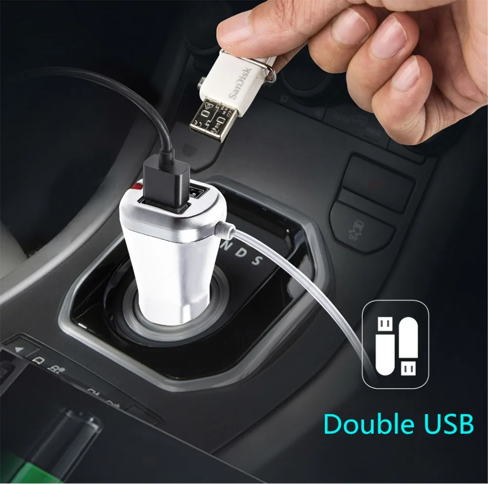 Q7s Автомобильная гарнитура fm-передатчик автомобильный Bluetooth MP3 музыкальный плеер двойной черный