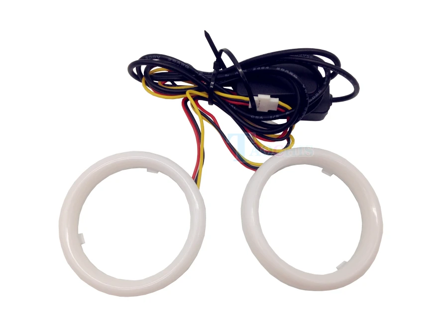 DIY Автомобильный Стайлинг светодиодный COB Ангельские глазки с отложным воротником светильник сигнала цвет: желтый, белый хлопок Водонепроницаемый дневное время Бег двойной ц