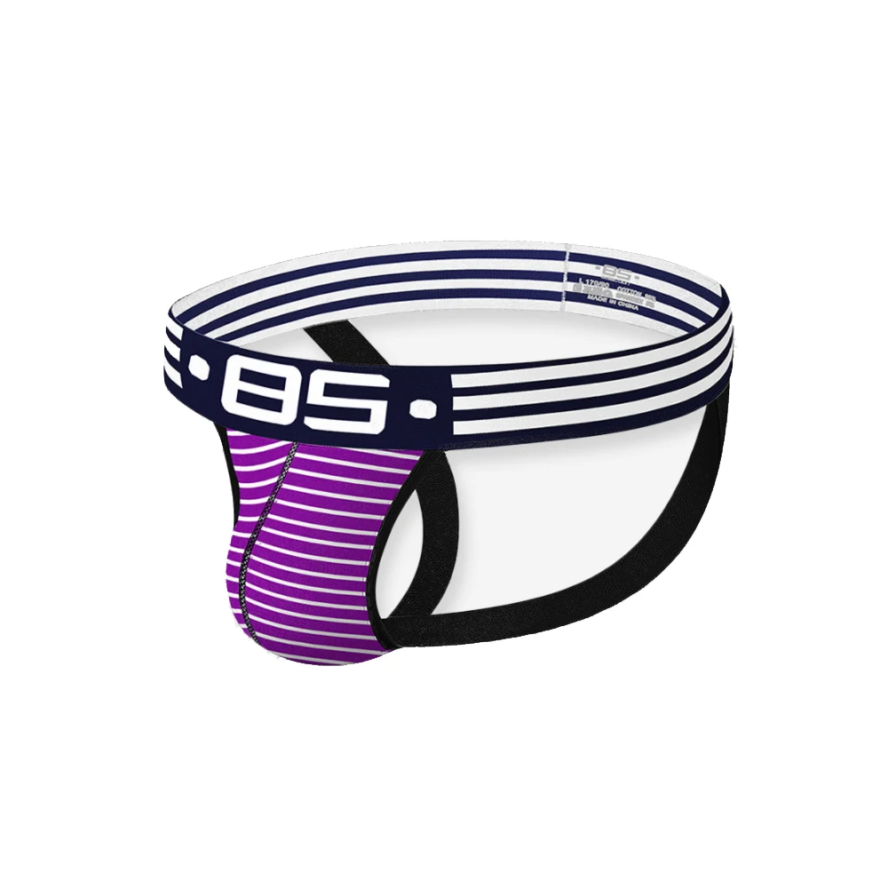 Sexy Men Striped Underwear Jockstraps Cotton Jocks Bikini G-strings Thong String Male Panties Gay |