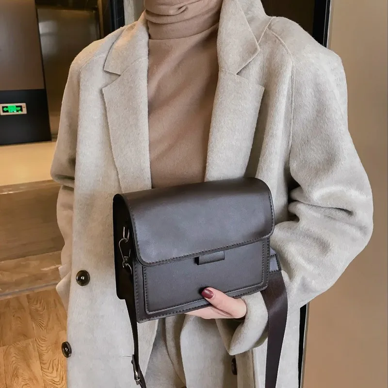 Винтажная летняя однотонная модная сумка-мессенджер с клапаном сумка на плечо