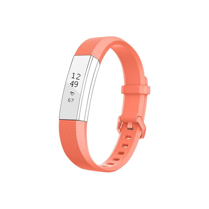 Оранжевый Ремешок Для Fitbit Alta HR и Alta с металлической застежкой, силиконовый сменный Ремешок Для Fitbit Alta HR/Alta 10 однотонных цветов - Цвет: Оранжевый