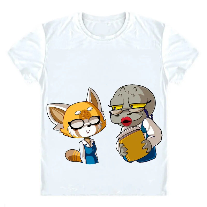 Aggretsuko футболки с коротким рукавом аниме агрессивные Retsuko Aguresshibu красная панда