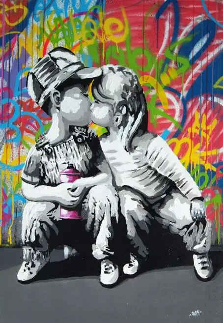Фиолетовый Love Is Answer Wall граффити Искусство Печать на холсте улица Поп-Арт холст картины плакаты и принты Любовь жизнь настенное изображение на холсте - Цвет: Фиолетовый