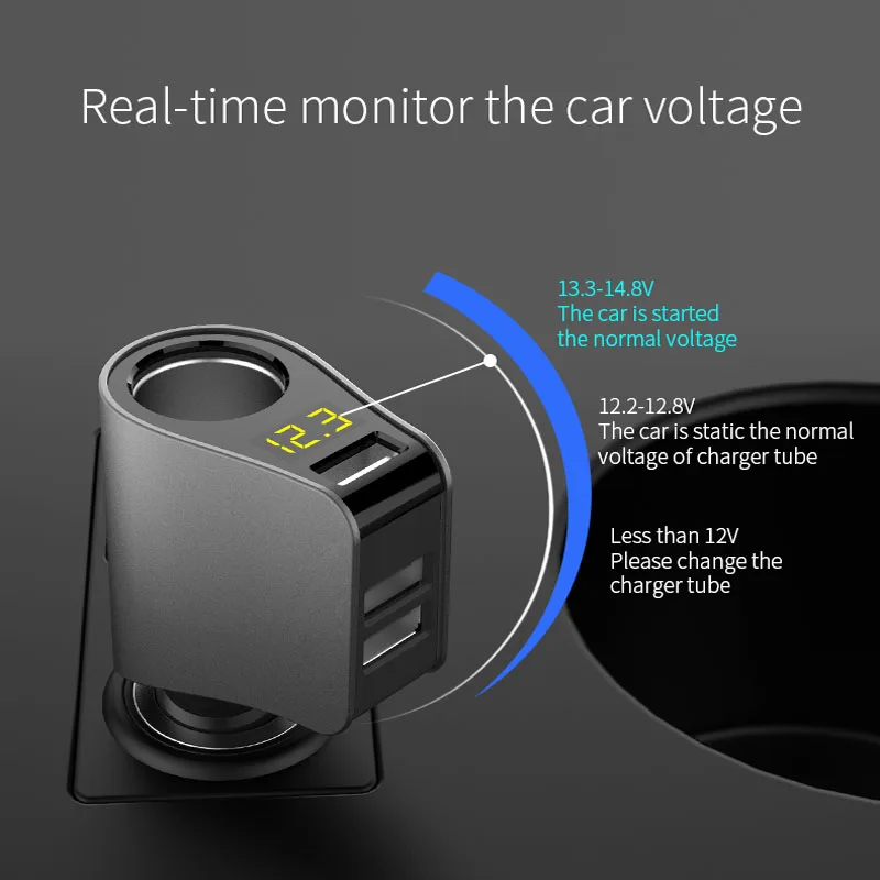 

Car Styling Car 5V3.1A 3USB LED Display Ports alloy Charger For lifan x60 620 520 320 x50 solano smily accessories