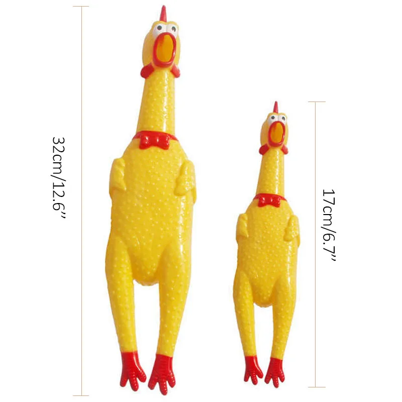 Новая Желтая резиновая игрушка для собак 32 см|novelty chicken|toy funsquawking rubber chicken |