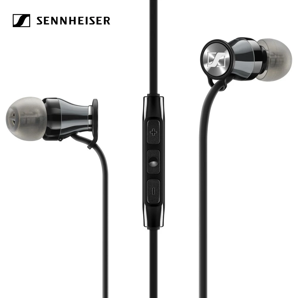 Black with Chrome Проводные наушники Sennheiser MOMENTUM 3,5 мм с микрофоном, стерео звук, музыкальные Игровые наушники, динамическая гарнитура, тяжелый бас звук для телефона - Цвет: Black with Chrome