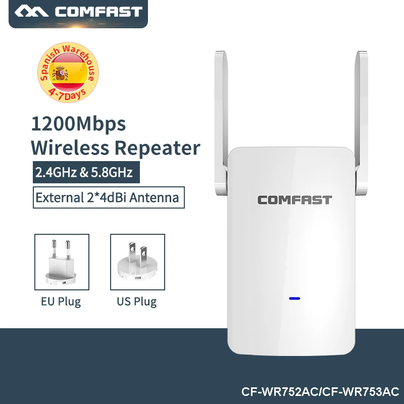 Comfast 2,4G+ 5G 1200 Мбит/с беспроводной Wifi ретранслятор wifi усилитель сигнала расширитель беспроводной маршрутизатор сетевой маршрутизатор Диапазон Wifi расширитель