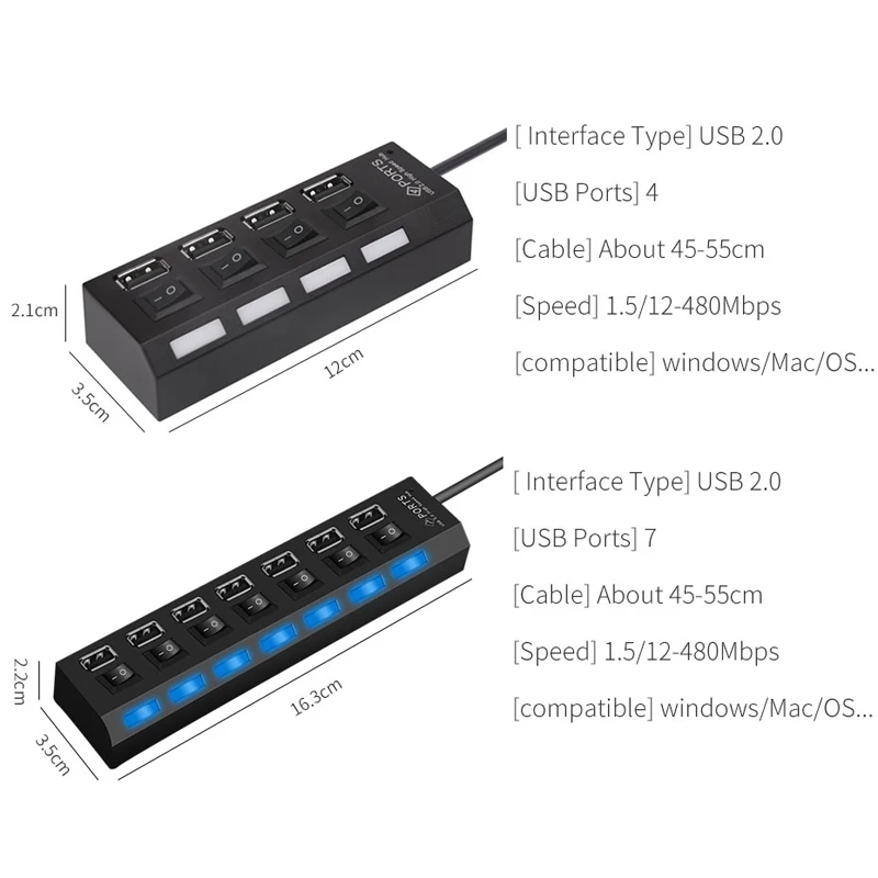 OUSU высокое Скорость мини usb концентратор с несколькими портами 3 0 4 7 Порты USB