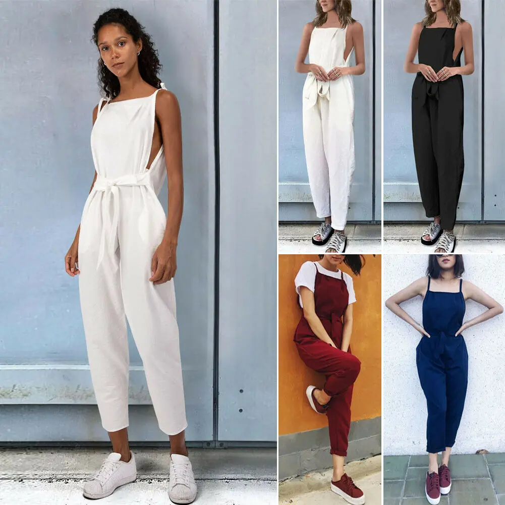 Модные женские туфли Вязание Топ с лосинами комбинезон на подтяжках Playsuit