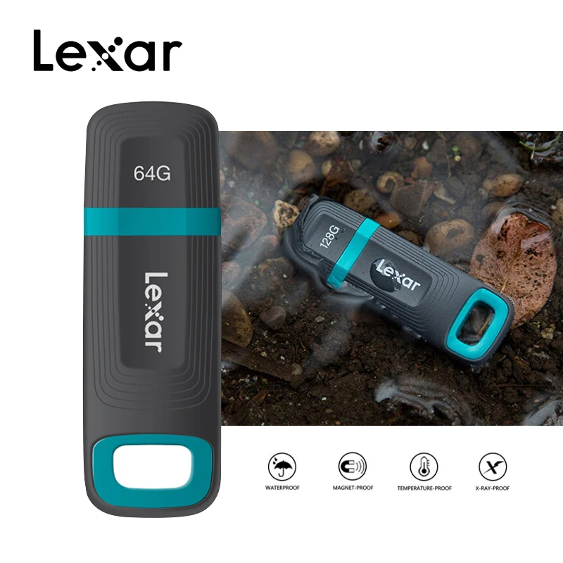 Lexar USB флэш-накопитель 32 Гб 64 Гб 128 USB3.1 высокое Скорость Водонепроницаемая промышленная Pendrive Memory Stick