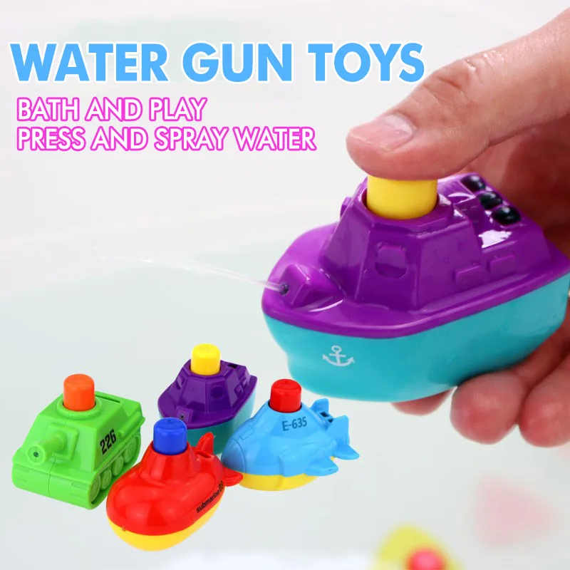 Guai Ke Ai Baby Bath Toys Lovely Plastic Small Boat Plane Submarine Shape Water Spray for Shower Swimming Kids Gift | Игрушки и хобби