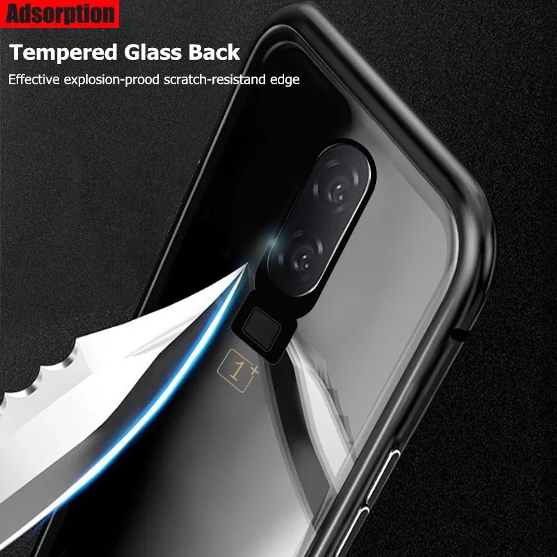 Новейший Магнитный адсорбционный чехол для телефона OnePlus 6T One Plus 6 T задняя крышка