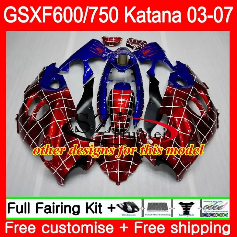 Корпус для SUZUKI KATANA GSX750F GSXF в продаже черный 750600 34SH5 GSXF600 03 04 05 06 07 GSXF750 2003 2004 2005 2006 2007
