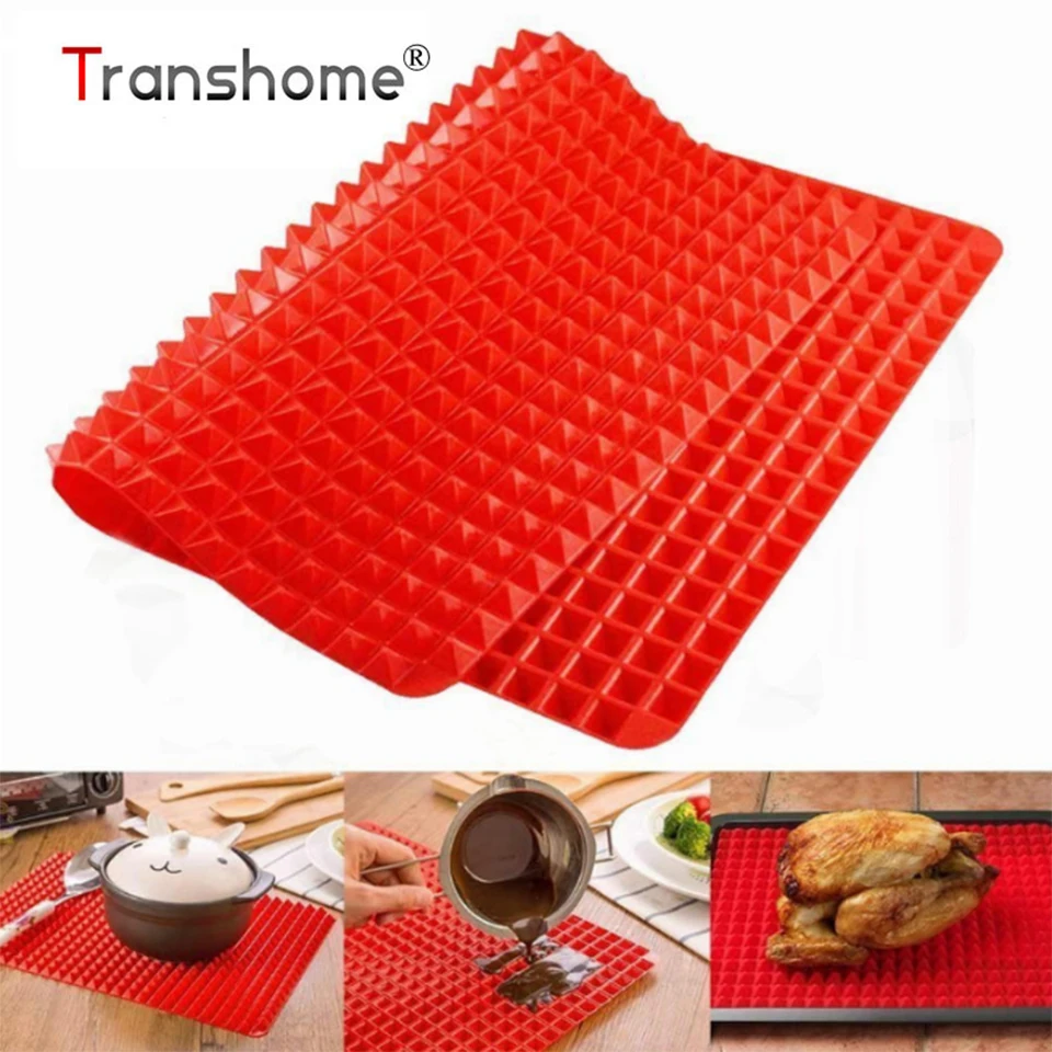 

Transhome Silicone Baking Mat Non-stick Mat Pyramid Pan Oven Mat BBQ Grill Pan Cooking Mat Baking Tray Sheet Baking Tools 2019