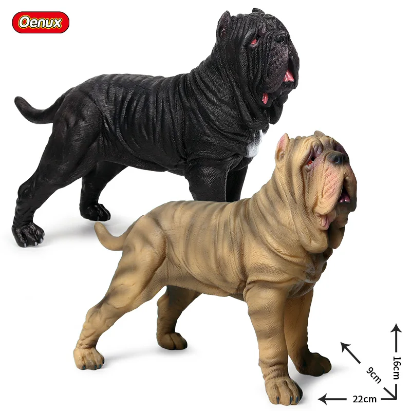 2pcs Oenux, новинка, большая собака, животное, моделирование, бультерьер, Ротвейлер, корги, Шиба, Ину, хулиган, фигурки для собак, ПВХ, милые игрушки для домашних животных - Цвет: 2pcs