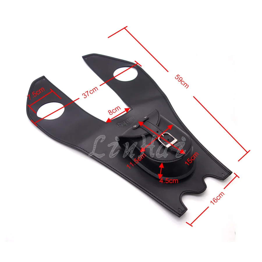 Мотоциклетная черная искусственная кожа двойная крышка для газового бака сумка