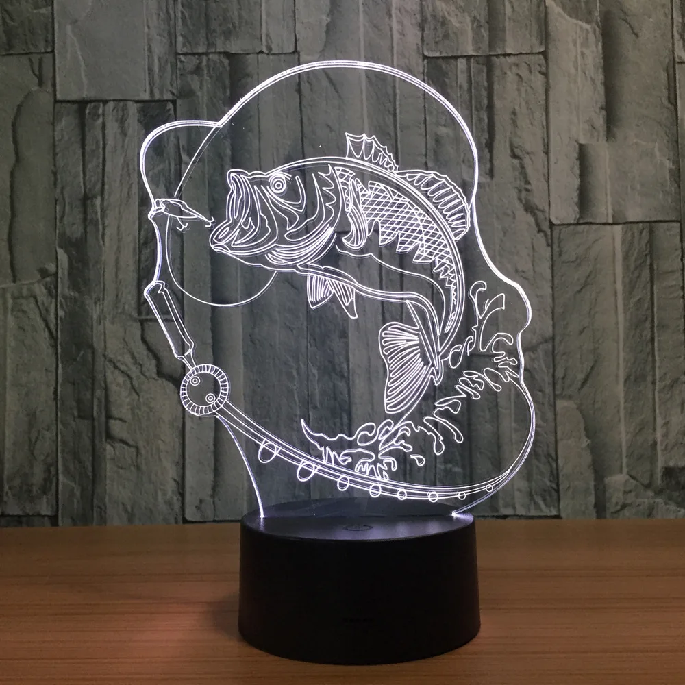 Bubble Fish Bull Table Lamp 7 Colors Changing Desk 3d Novelty Led Night Lights Light DropShip | Освещение