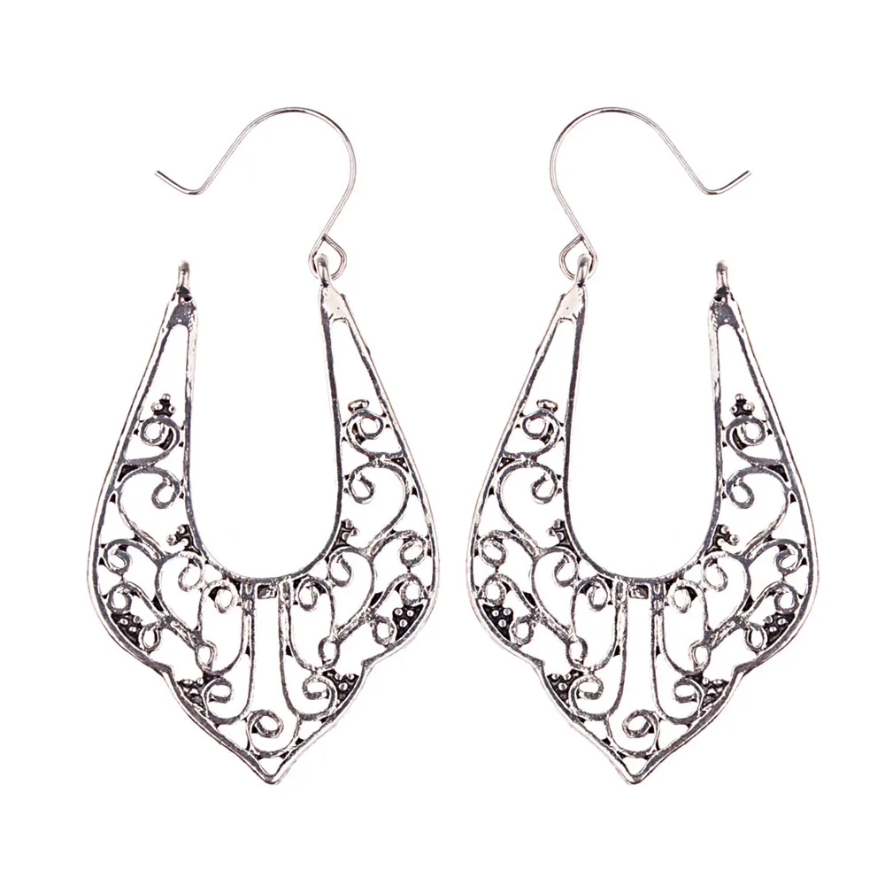 2018 серьги для женщин преувеличены Металлические геометрические серьги-капли Boho
