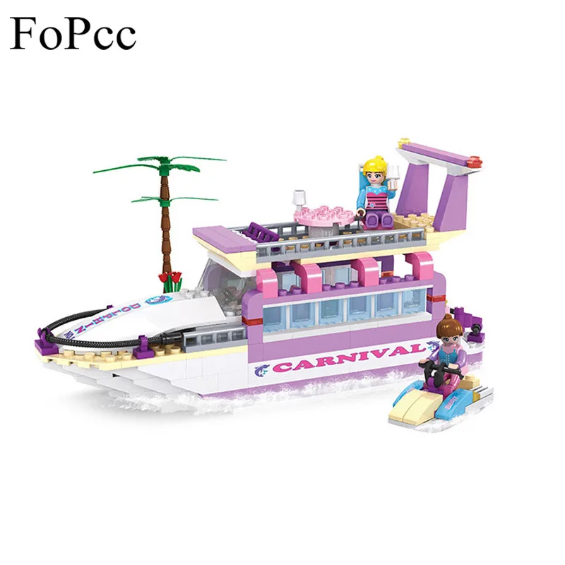 Детей Образование игрушки 318 шт. город девушка друзья Дельфин Cruiser Yacht Building Block