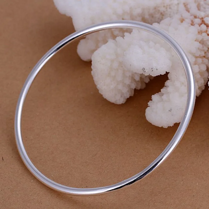 Серебряные модные ювелирные изделия посеребренный браслет 3 мм одиночное кольцо