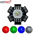 50 шт.лот 4*3 Вт 12 Вт RGBW RGB + белый светодиод высокой мощности чип лампа красный зеленый синий белый с 20 мм Звезда База