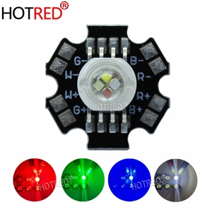 50 шт.лот 4*3 Вт 12 Вт RGBW RGB + белый светодиод высокой мощности чип лампа красный зеленый синий белый с 20 мм Звезда База