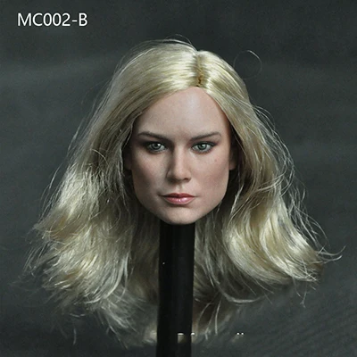 b 3 вида стилей, 1/6, MC002, Brie Larson, женская голова, лепка с длинными волосами, для 12 дюймов, фигурки, тела, аксессуары, игрушки, подарки - Цвет: b