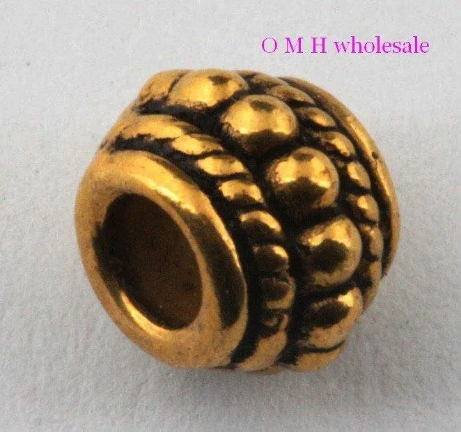 

OMH wholesale Free ship 18pcs golden color spacer beads Jewelry metal beads 6X8mm ZL500