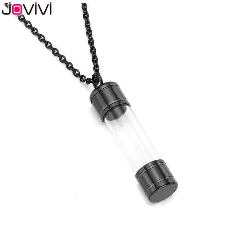 JOVIVI 1 шт. Нержавеющая сталь акриловый контейнер цилиндрическая трубка урна памятная подвеска урна для праха кремационные украшения