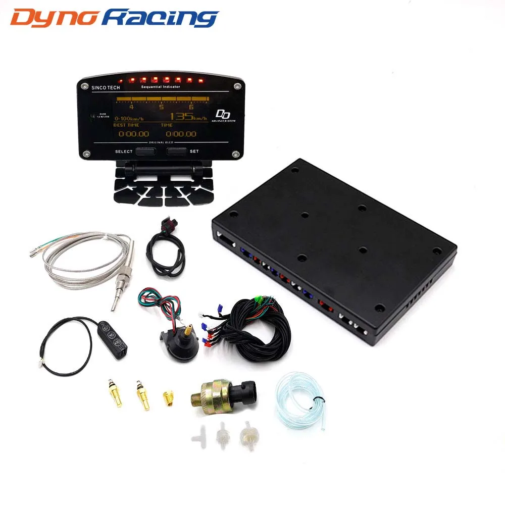 Dynoracing 10 в 1 Стиль Авто Цифровой измеритель OLED цифровой тахометр полный Сенсор комплект электрического автомобиля метр YC101196