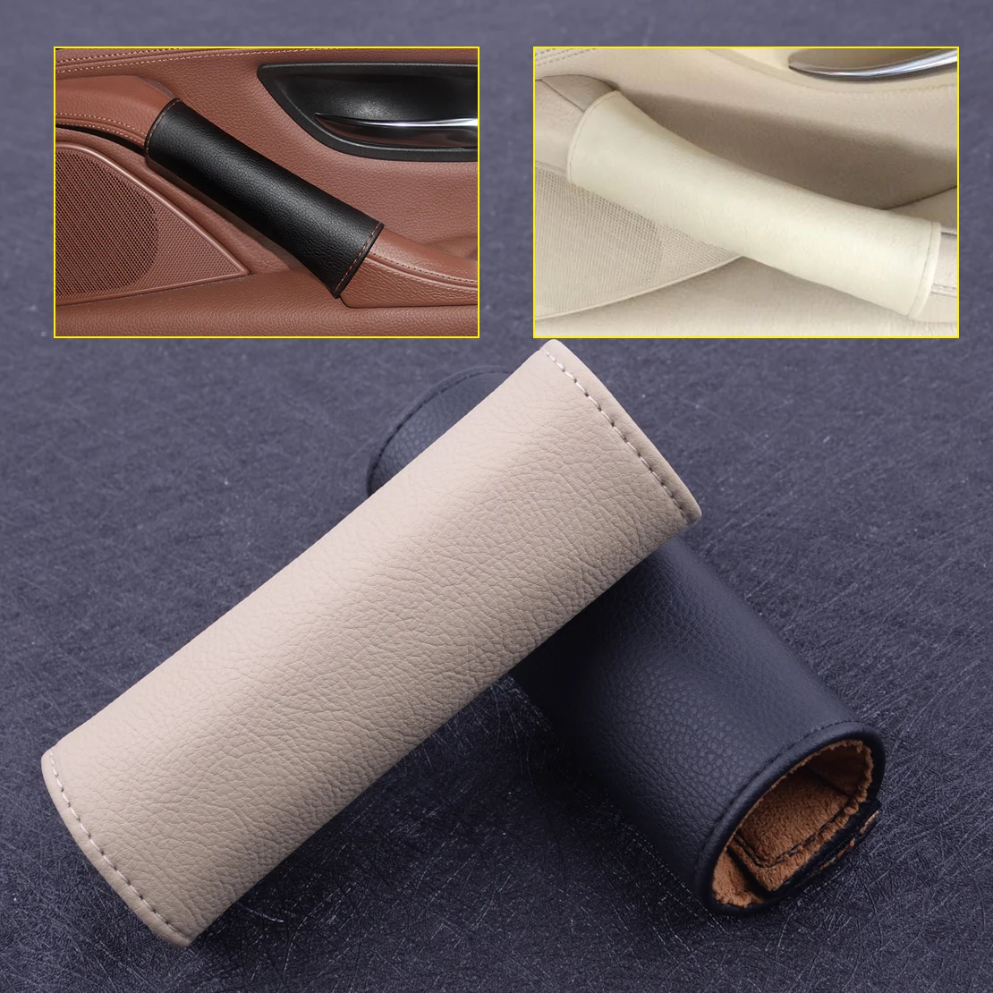 

CITALL Car Styling Interior Leather Door Panel Pull Handle Trim Cover Sleeve Protector Fit For BMW 5 Series F10