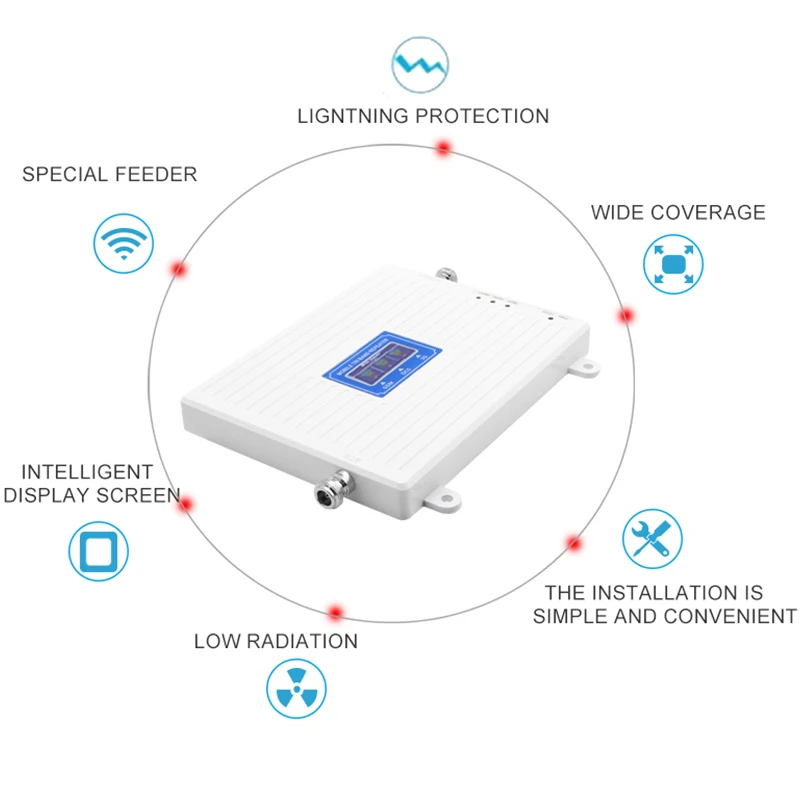 4G Сотовый усилитель сигнала ЖК-дисплей трехдиапазонный GSM900/WCDMA2100/LTE2600mhz