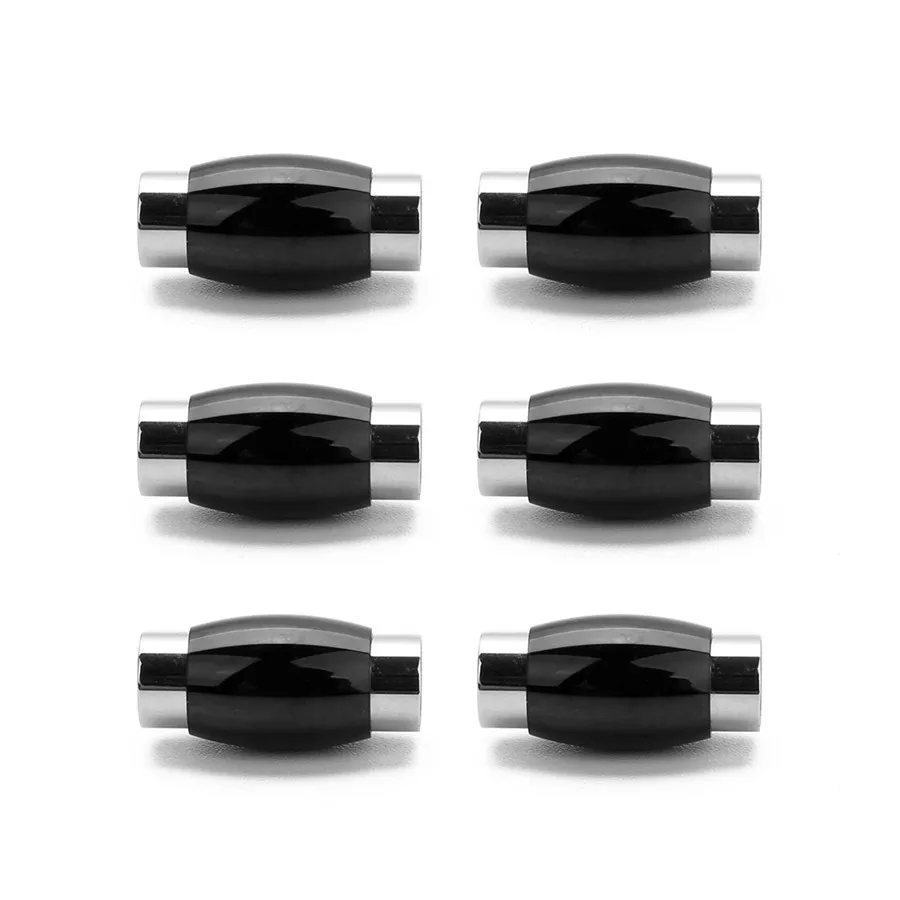 Black XINYAO 2 шт./партия 10x20 мм магнитные застежки из нержавеющей стали подходят 6 мм кожаный шнур браслет с магнитной застежкой застежка для Diy ювелирных изделий - Цвет: Black