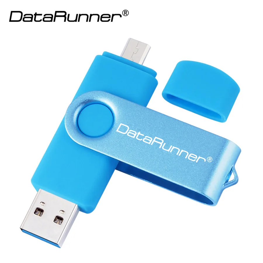 Light Blue Usb 3,0 DataRunner OTG USB флеш-накопитель для смартфонов/планшетов/ПК 32 Гб 64 Гб 128 ГБ 256 ГБ флэш-накопитель USB флеш-накопитель - Цвет: Light Blue