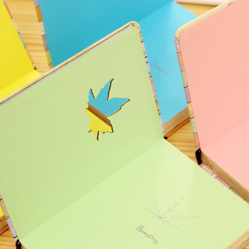 1 шт. записная книжка Kawaii с радужной текстурой под дерево кленовый листовой