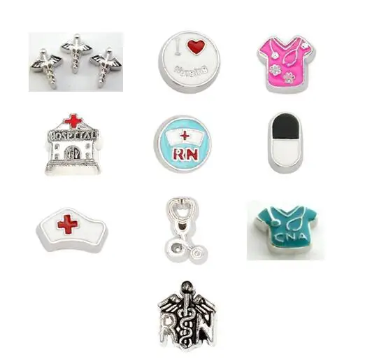 20 шт./лот медсестринский браслет с магнитной памятью|floating locket charms|locket charmsmedical symbol |