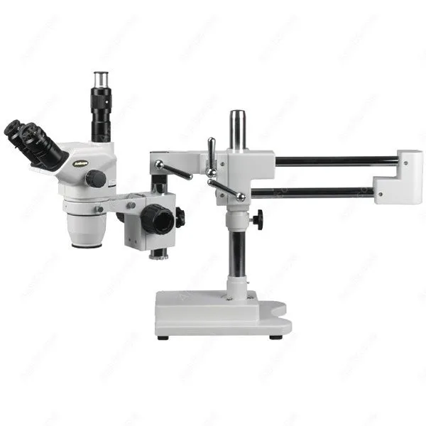 

Trinocular Boom Stereo Microscope--AmScope Supplies 6.7X-45X Trinocular Boom Stereo Microscope w/ Focusable Eyepieces