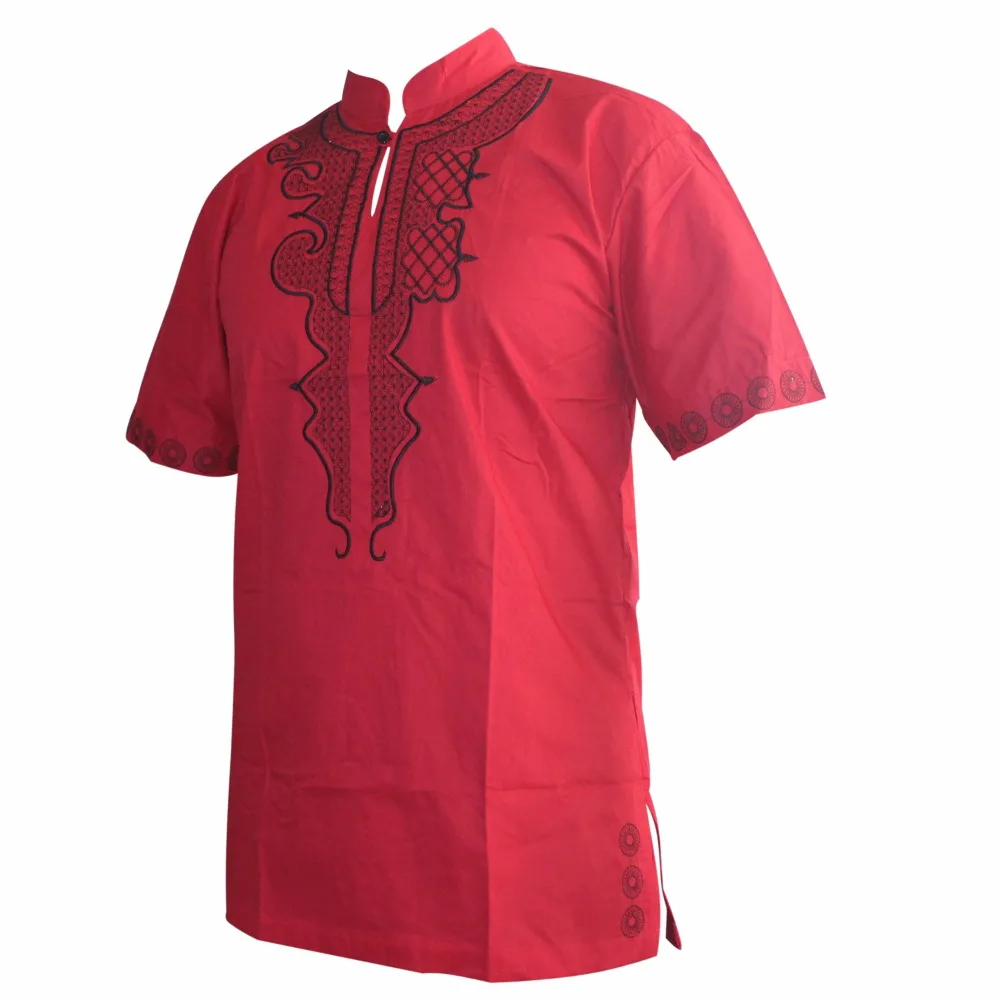 Dashikiage Black Panther Embroidered Slim African Hippie Dashiki Top Ankara For Man's Short Sleeve Fashion T-Shirts | Мужская одежда