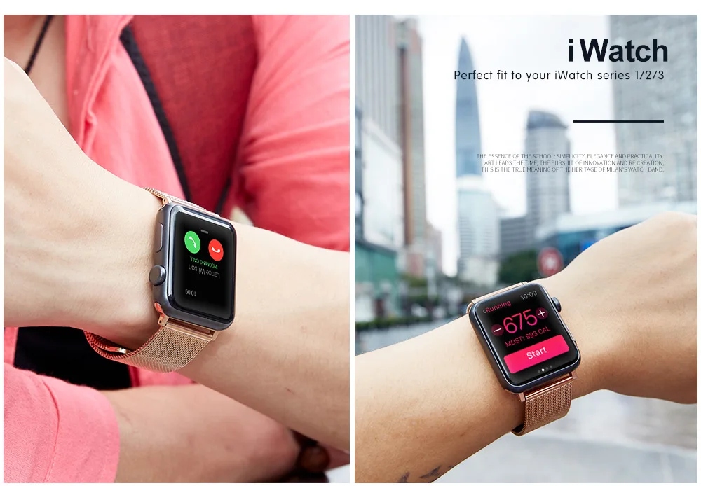 Модные Миланский Браслет Наручных часов Apple Watch, версии 44 мм iWatch полосы 38 мм металлический ткань ремешок для наручных часов iWatch серии 1/2/3/4 iphone watch Band