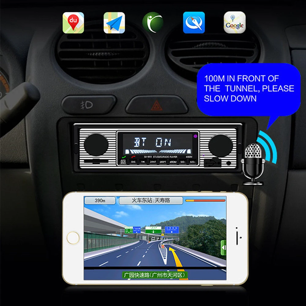 Автомобильная стереосистема FM радио в стиле ретро 12 В Bluetooth MP3 плеер с поддержкой
