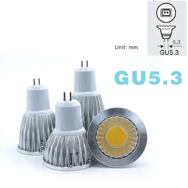 GU53 85 To 265V COB Светодиодный прожектор 9 Вт 12 Вт 15 Вт светодиодные лампы E27 E14 GU10 GU5.3 220 В MR16 12 В Cob Светодиодная лампа, теплый белый свет холодный белый лампада Светодиодная лампа - Испускаемый цвет: GU53 85 To 265V